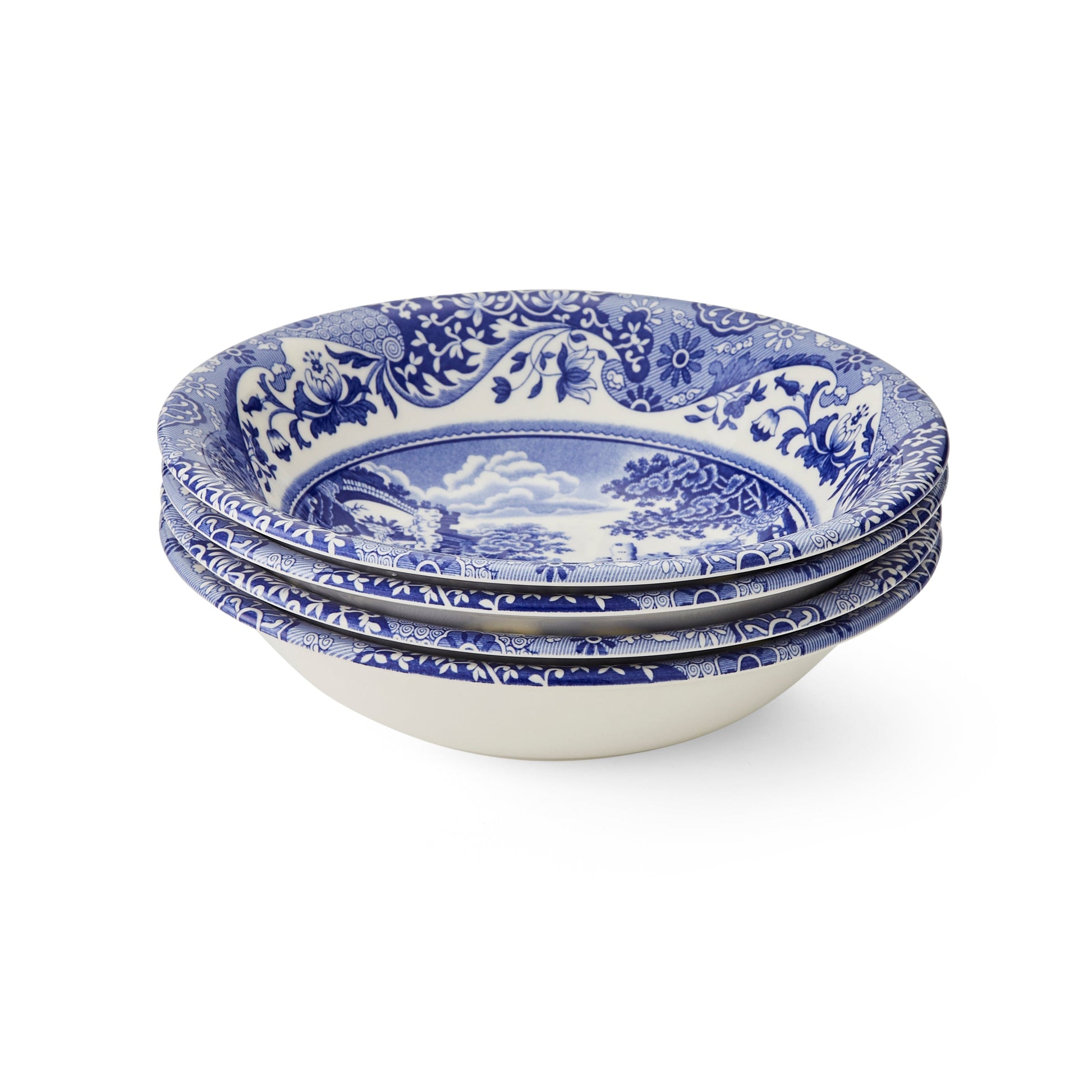 Blue Italian Set of 4 Cereal Bowls – Spode Blue Italian Design dinnerware CasaFenix