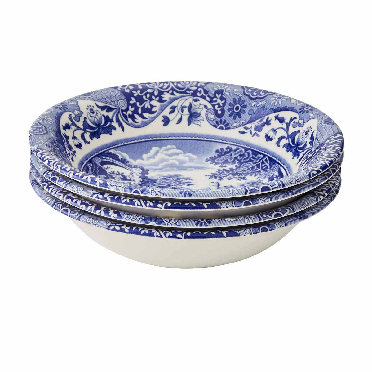 Blue Italian Set of 4 Cereal Bowls – Spode Blue Italian Design dinnerware CasaFenix
