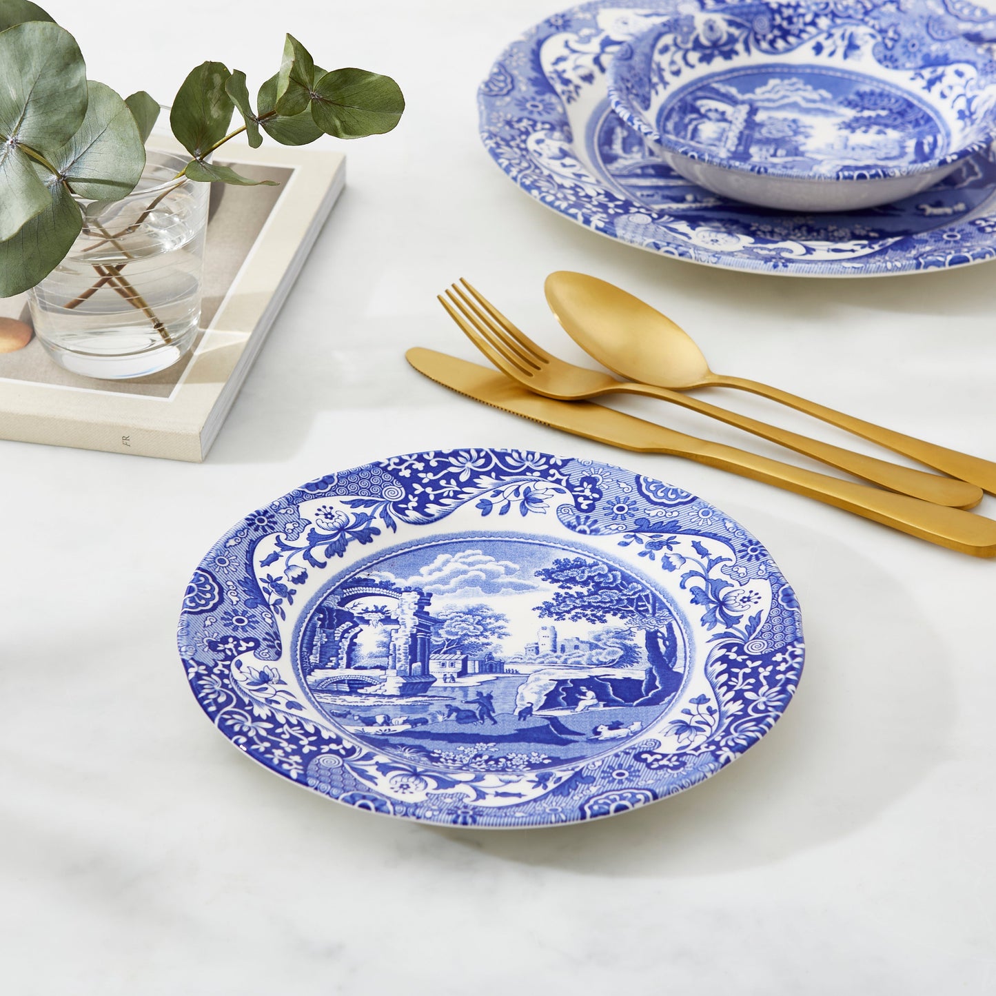 Blue Italian Set of 4 Side Plates – Blue & White Spode China dinnerware CasaFenix