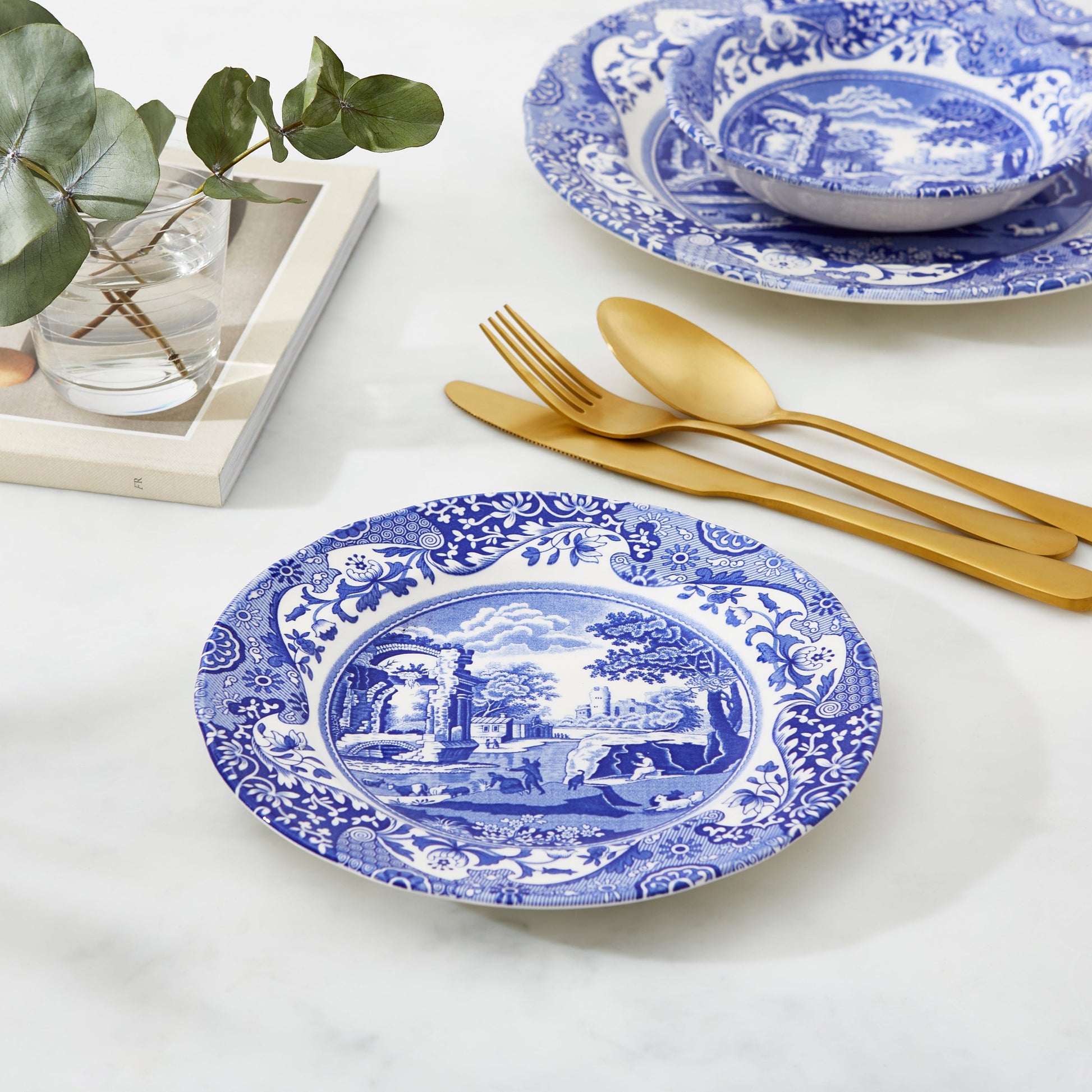 Blue Italian Set of 4 Side Plates – Blue & White Spode China dinnerware CasaFenix