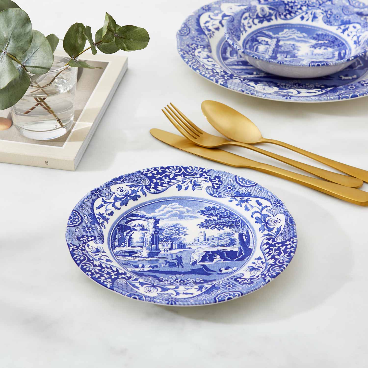 Blue Italian Set of 4 Side Plates – Blue & White Spode China dinnerware CasaFenix