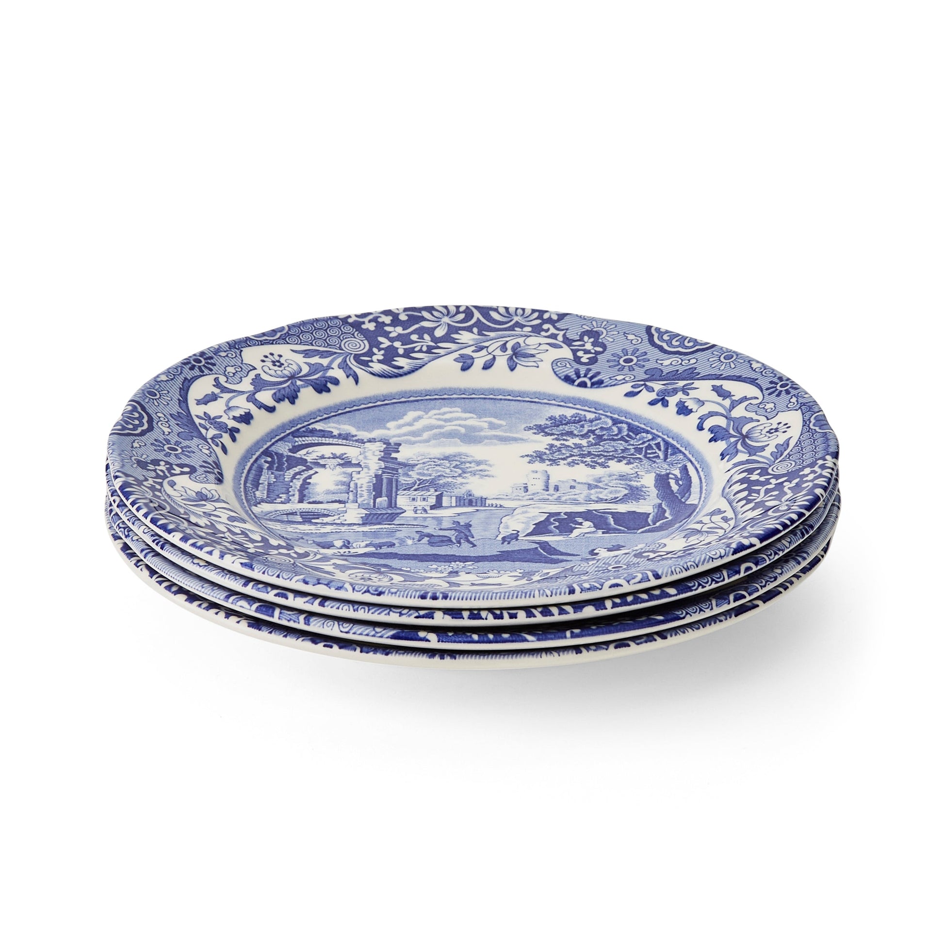Blue Italian Set of 4 Side Plates – Blue & White Spode China dinnerware CasaFenix
