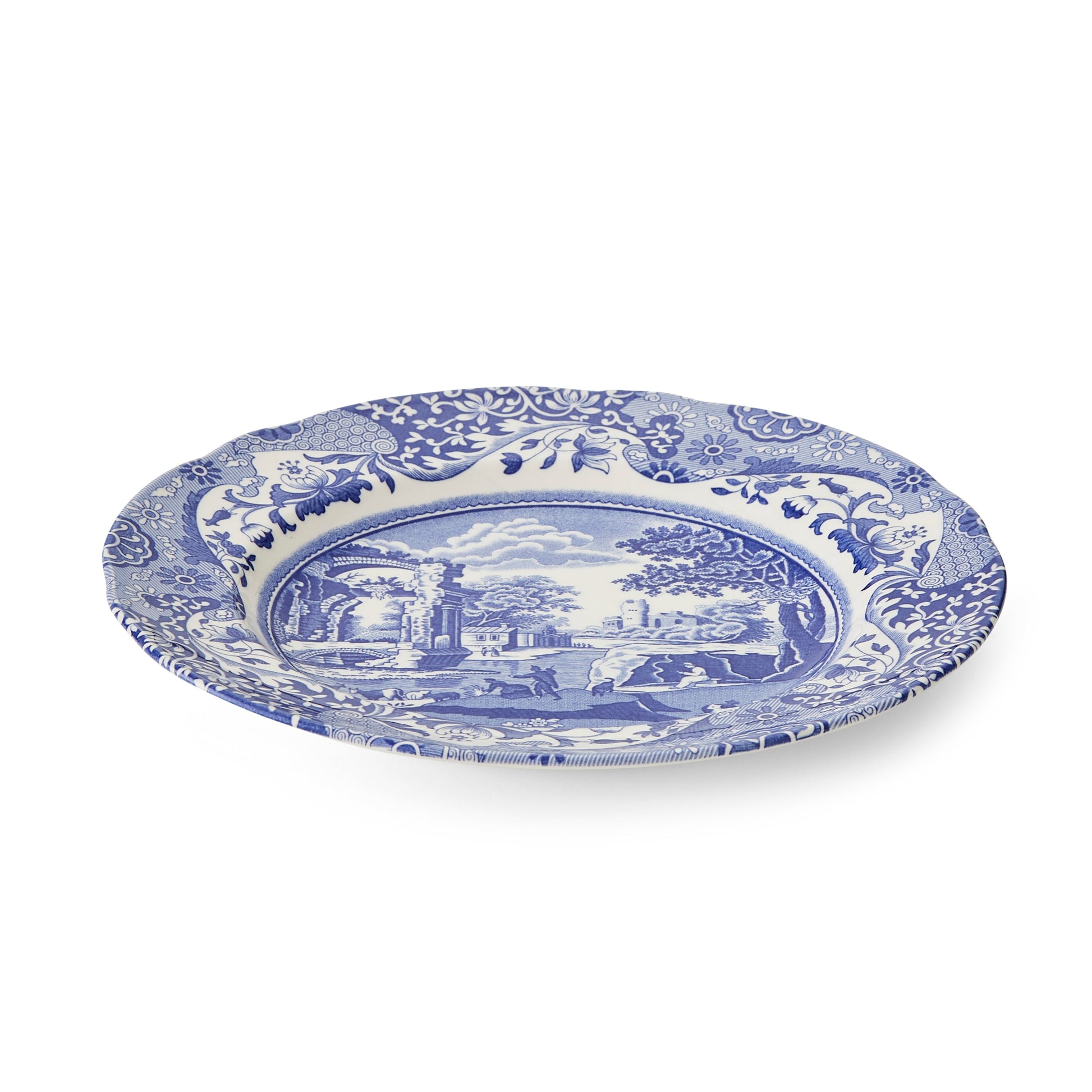 Blue Italian Set of 4 Small Dinner Plates – Elegant Spode Porcelain dinnerware CasaFenix