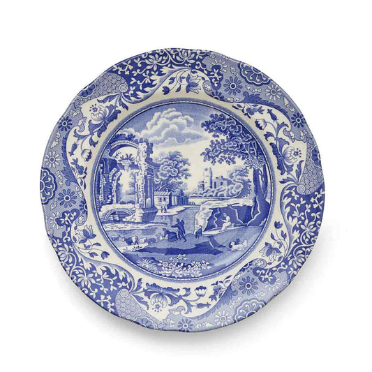 Blue Italian Set of 4 Small Dinner Plates – Elegant Spode Porcelain dinnerware CasaFenix
