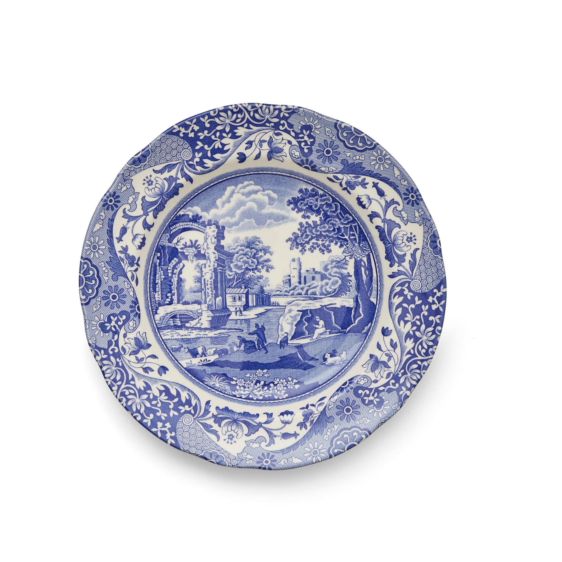 Blue Italian Set of 4 Small Dinner Plates – Elegant Spode Porcelain dinnerware CasaFenix