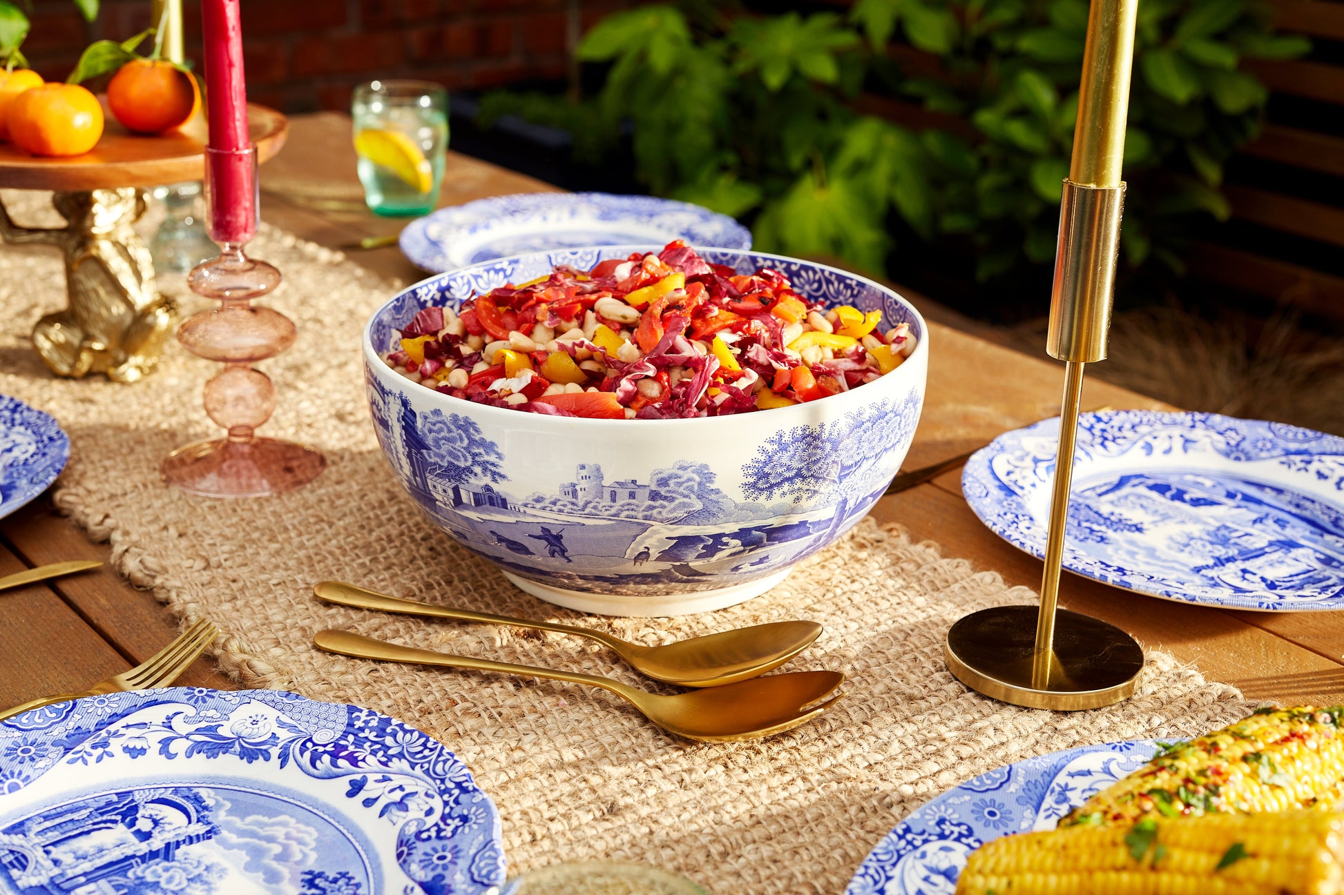 Blue Italian Round Bowl 26.5cm – Porcelain Salad & Display Bowl dinnerware CasaFenix