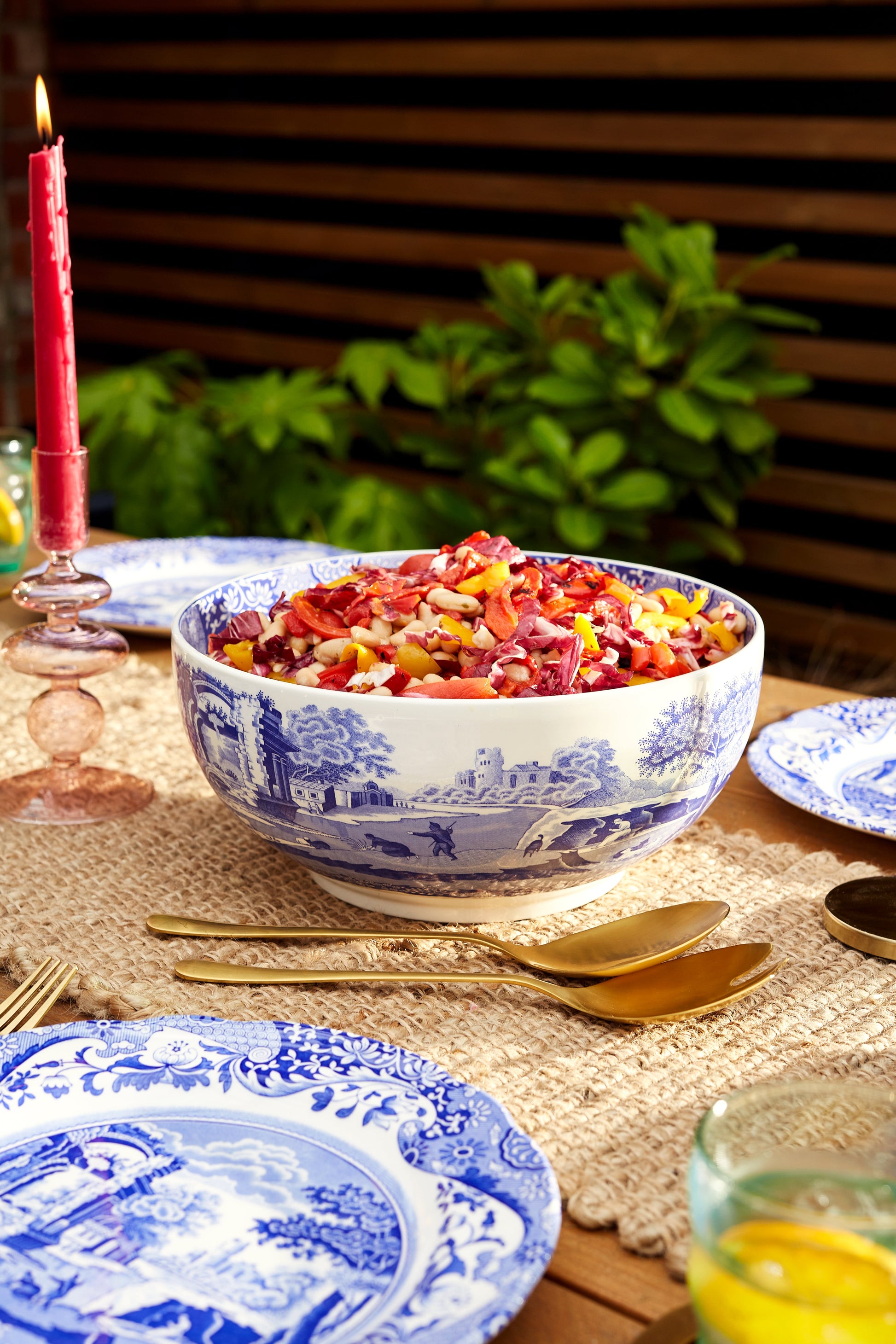 Blue Italian Round Bowl 26.5cm – Porcelain Salad & Display Bowl dinnerware CasaFenix