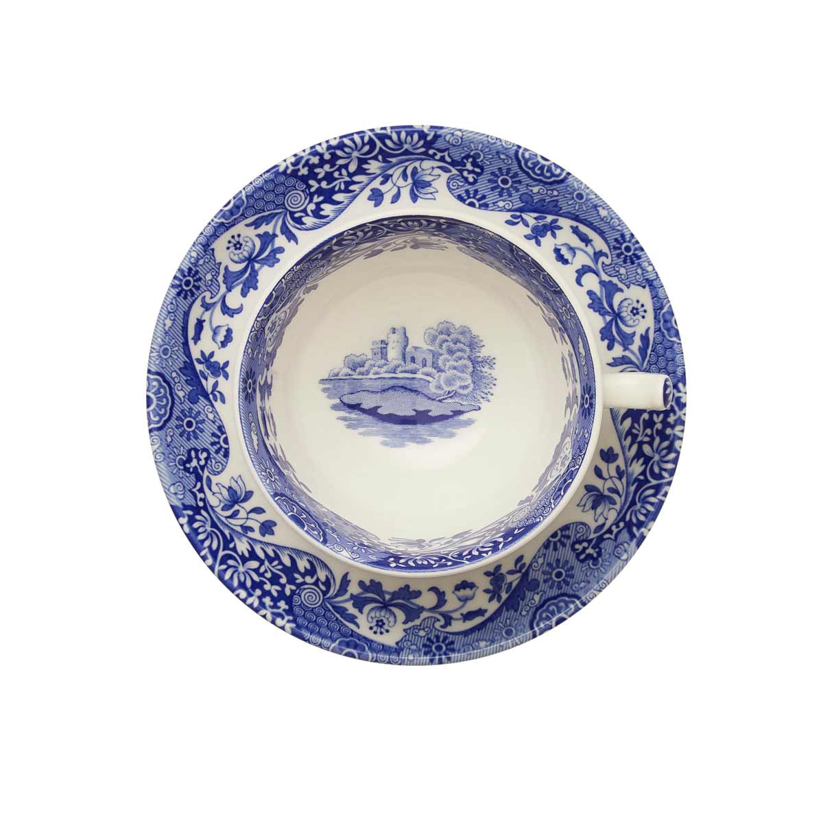 Blue Italian Cups & Saucers Set – Classic Blue & White Porcelain dinnerware CasaFenix