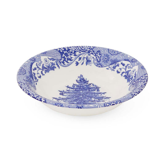 Blue Italian Christmas Set of 4 Bowls – Festive Blue Italian Pattern dinnerware CasaFenix