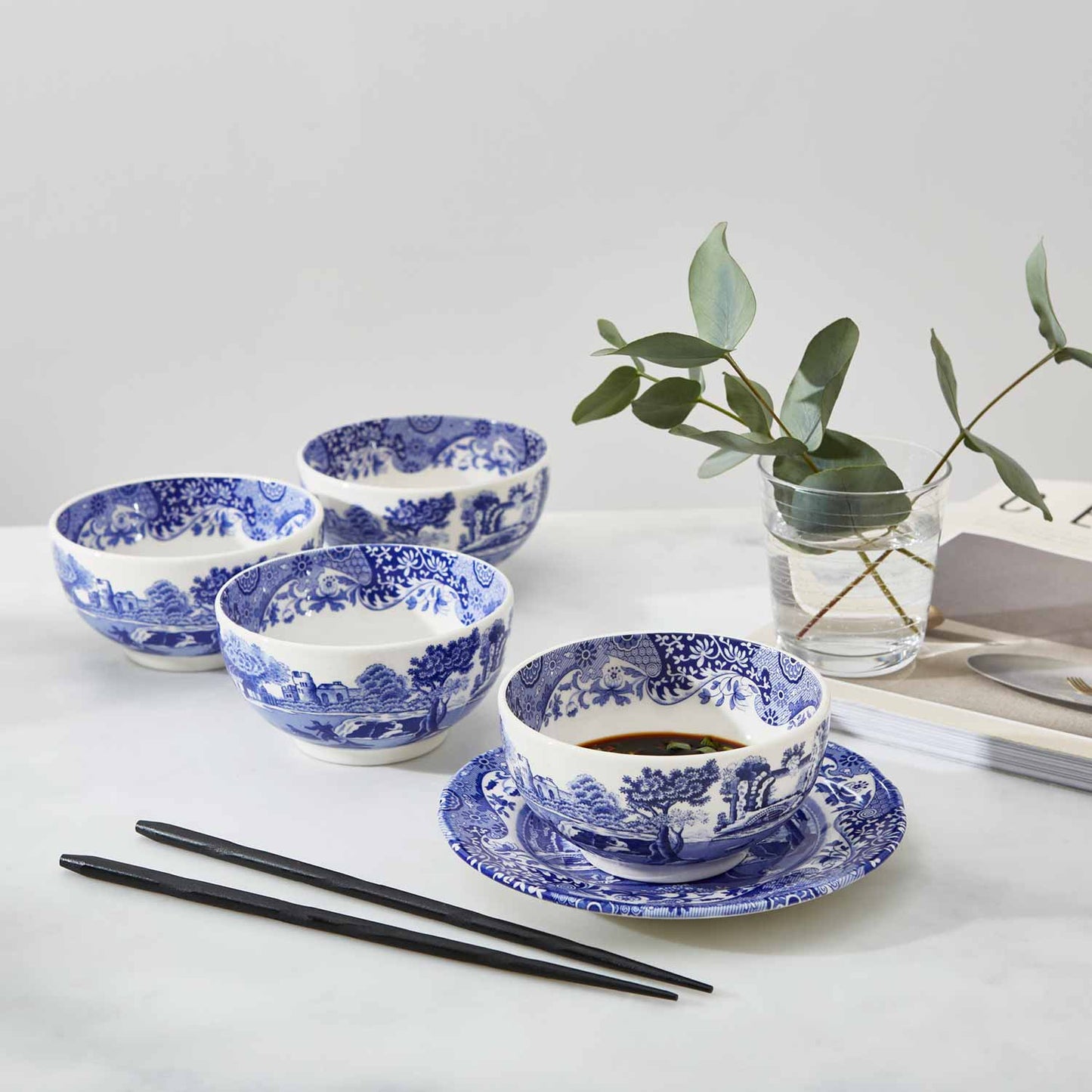 Blue Italian Set of 4 Dip Bowls – Porcelain Appetizer Serving Set dinnerware CasaFenix