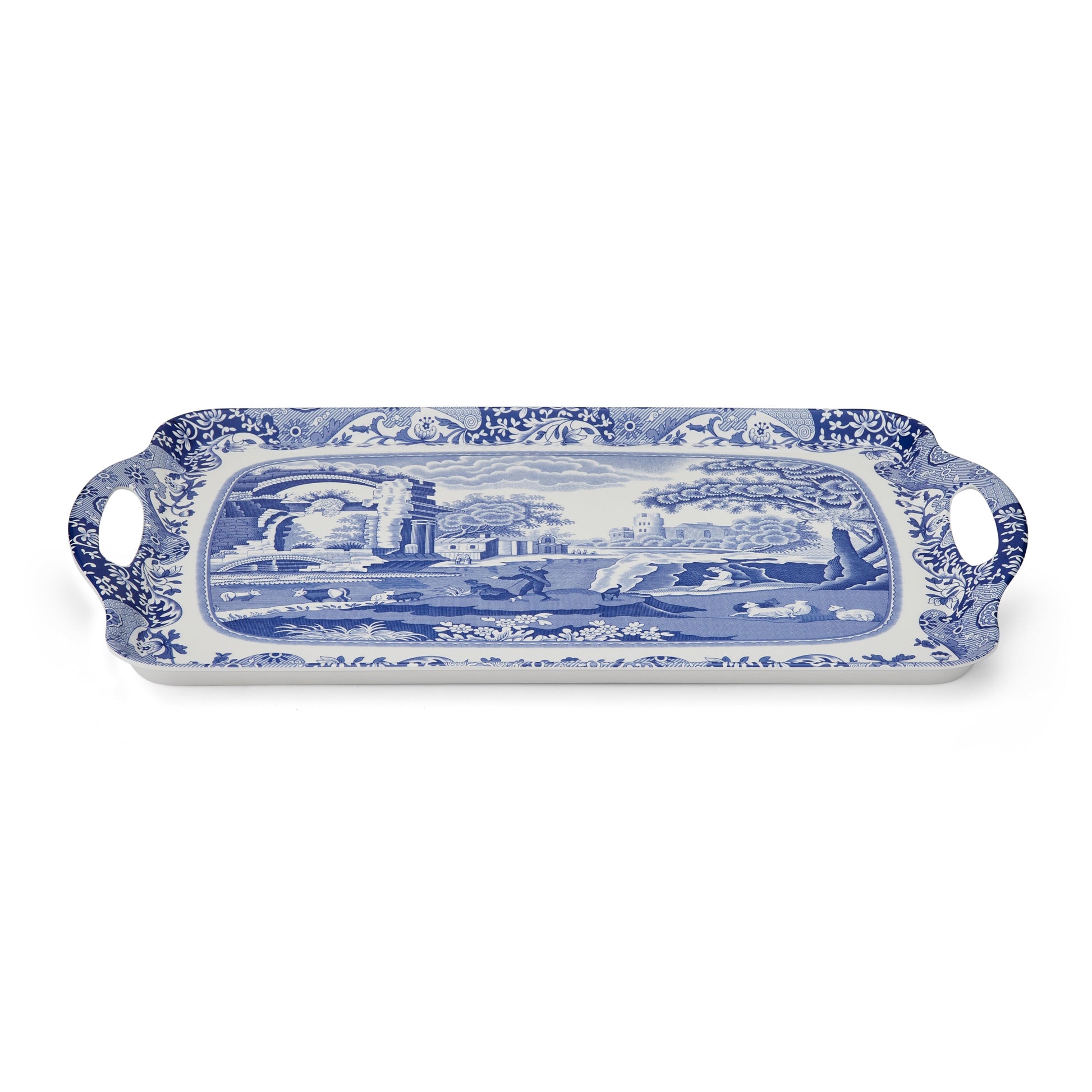 Blue Italian Large Tray – Porcelain Serving Tray by Pimpernel dinnerware CasaFenix