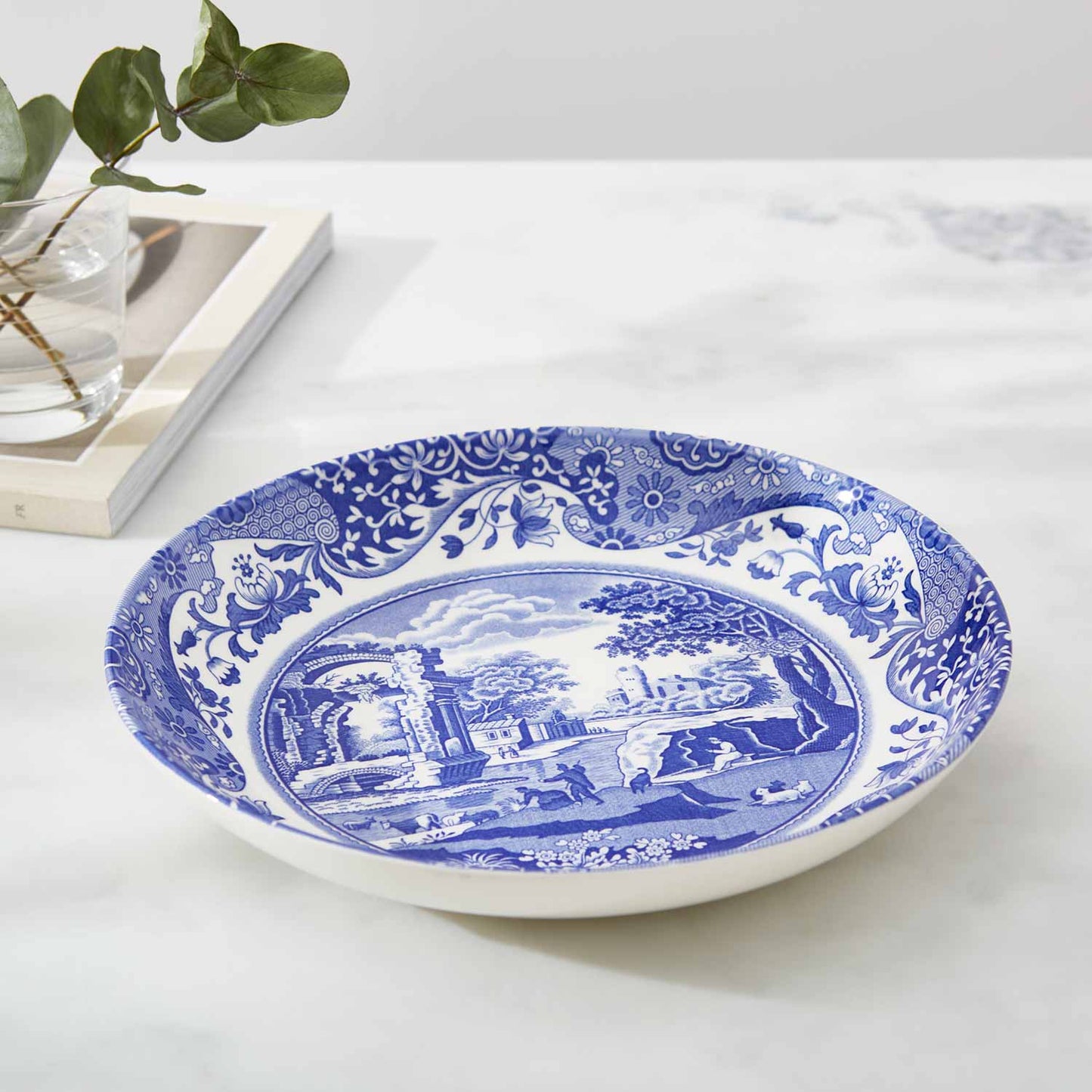 Blue Italian Set of 4 Pasta Bowls – Blue & White Porcelain Bowls dinnerware CasaFenix