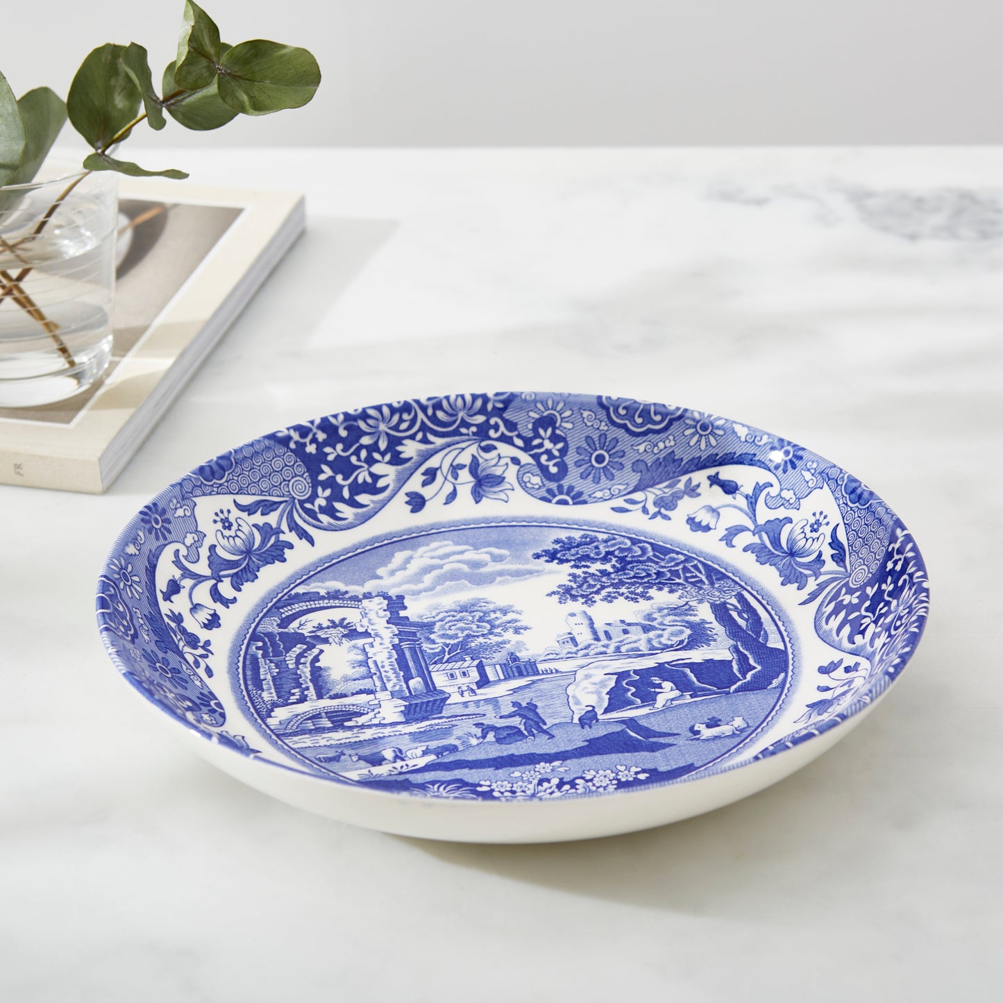 Blue Italian Set of 4 Pasta Bowls – Blue & White Porcelain Bowls dinnerware CasaFenix