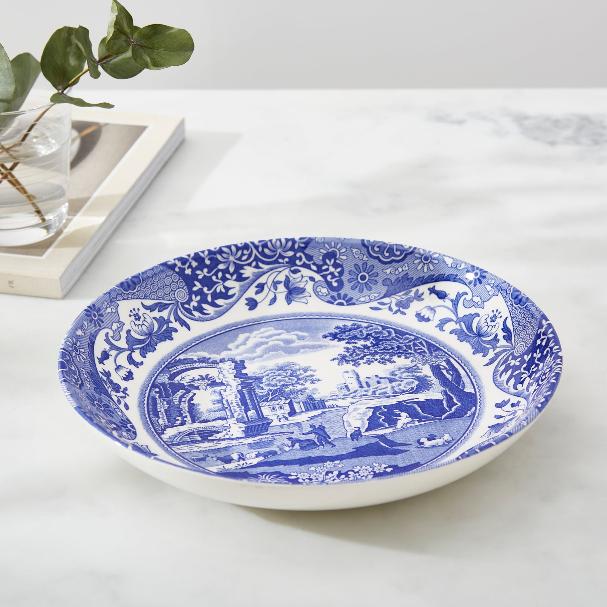 Blue Italian Set of 4 Pasta Bowls – Blue & White Porcelain Bowls dinnerware CasaFenix
