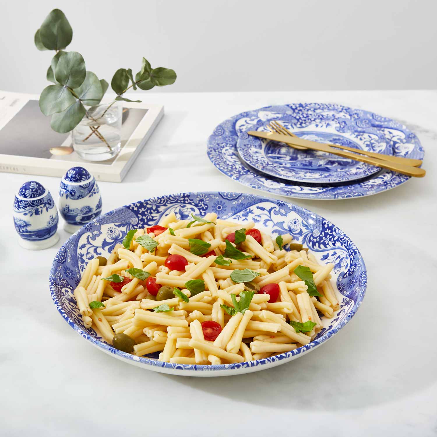 Blue Italian Pasta Bowl 30cm – Porcelain Large Serving Bowl dinnerware CasaFenix