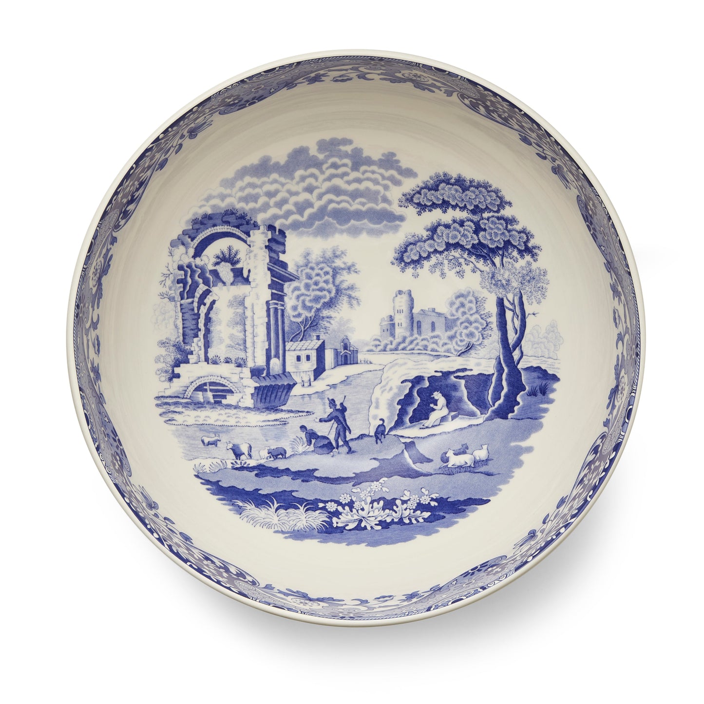 Blue Italian Round Bowl 26.5cm – Porcelain Salad & Display Bowl dinnerware CasaFenix