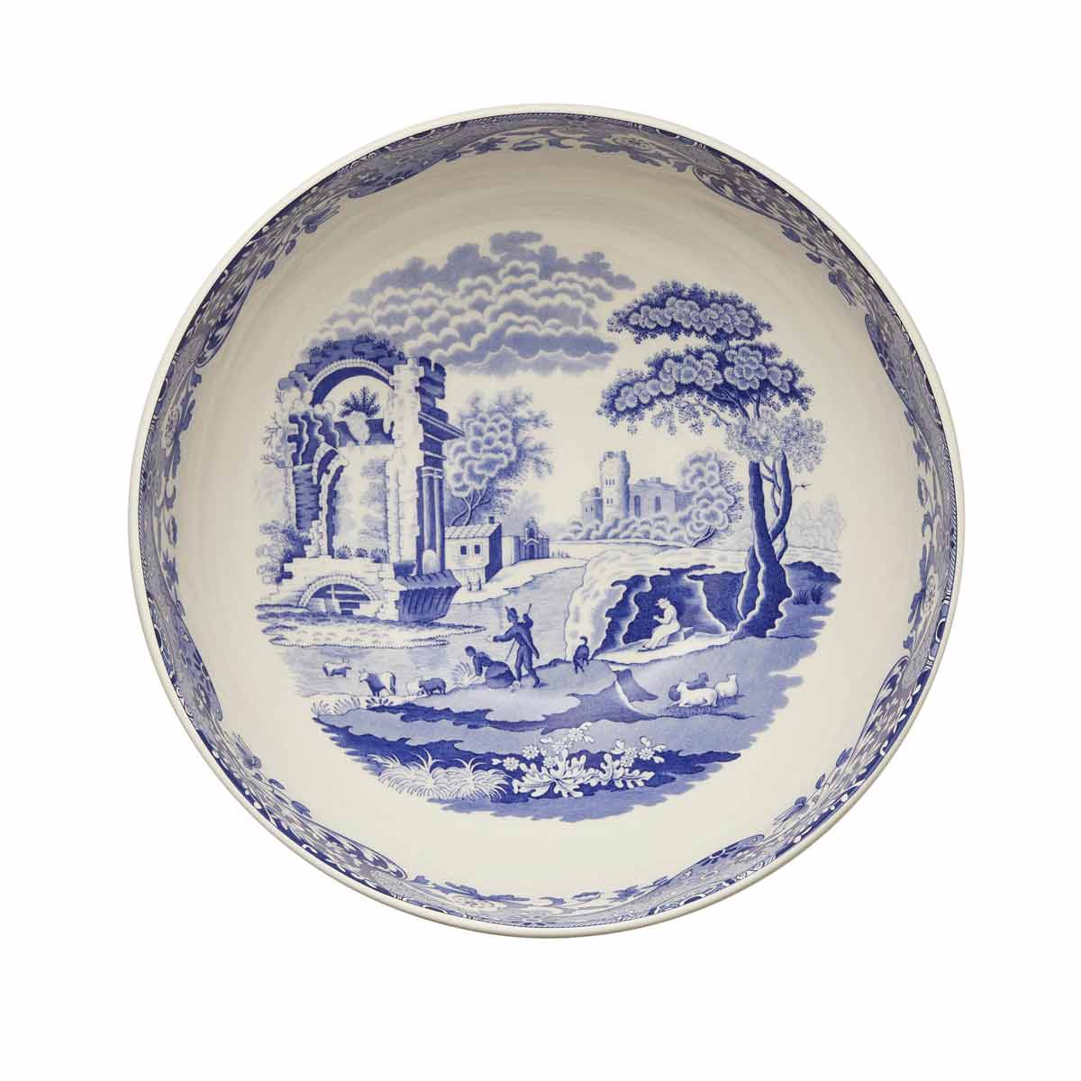Blue Italian Round Bowl 26.5cm – Porcelain Salad & Display Bowl dinnerware CasaFenix