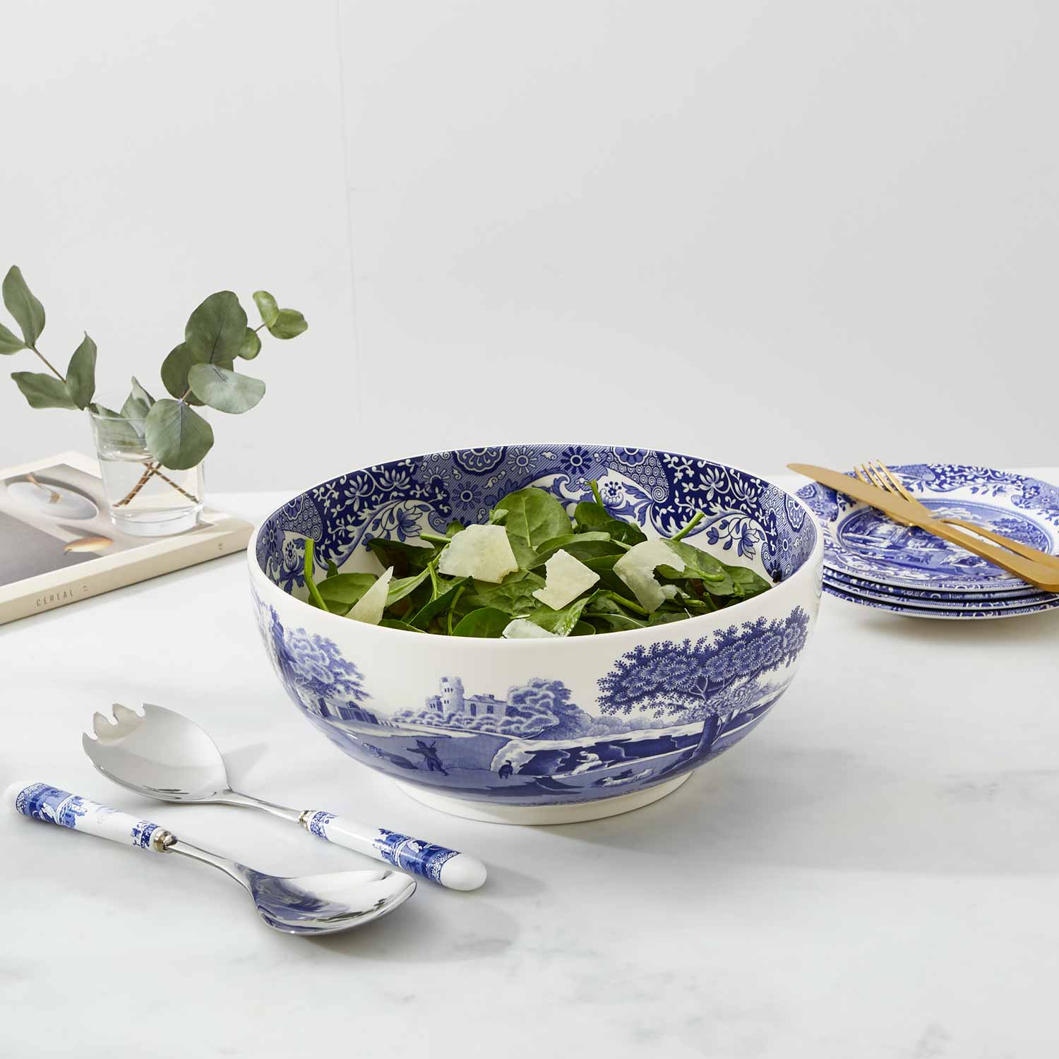 Blue Italian Round Bowl 26.5cm – Porcelain Salad & Display Bowl dinnerware CasaFenix