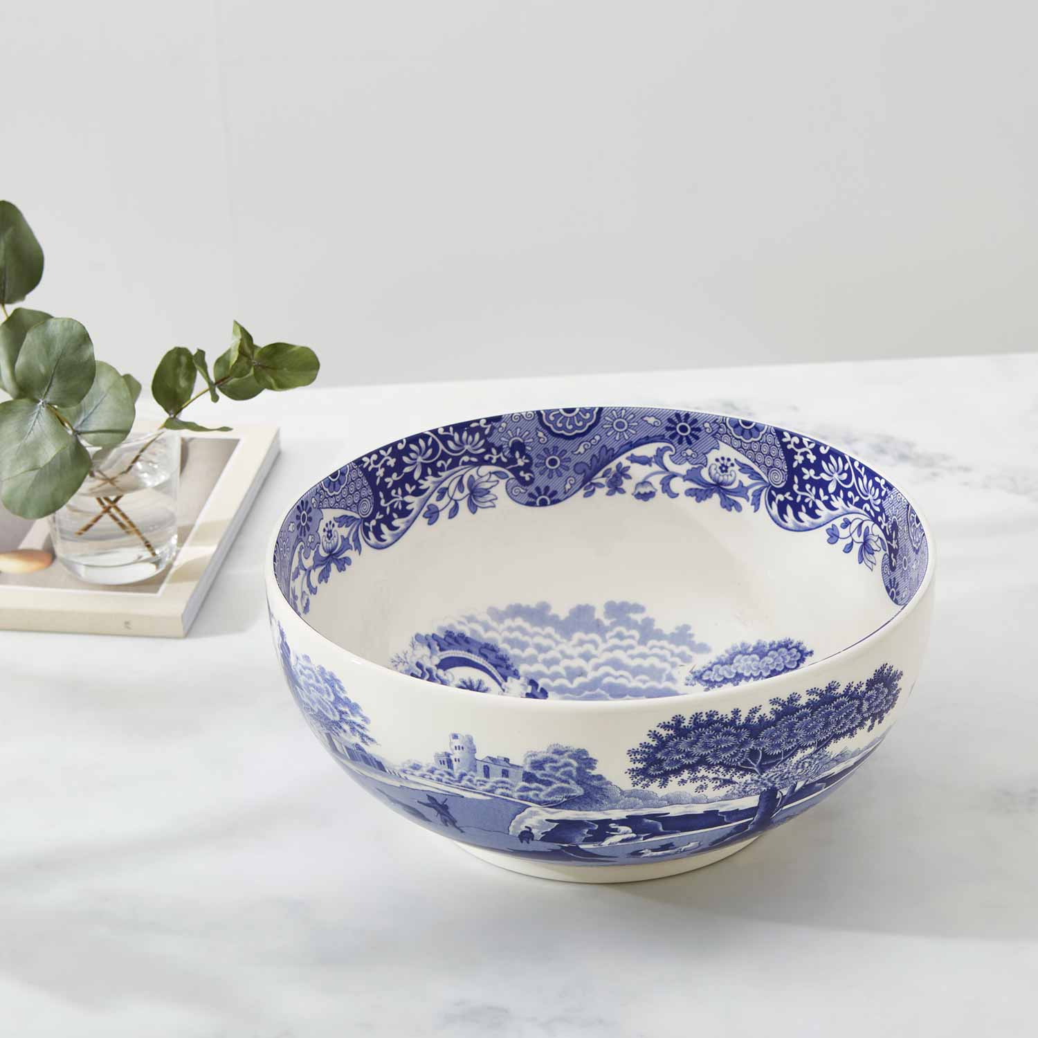Blue Italian Round Bowl 26.5cm – Porcelain Salad & Display Bowl dinnerware CasaFenix
