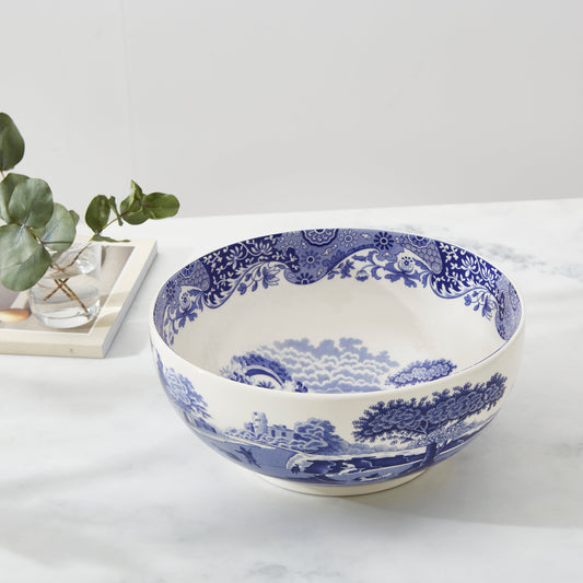 Blue Italian Round Bowl 26.5cm – Porcelain Salad & Display Bowl dinnerware CasaFenix