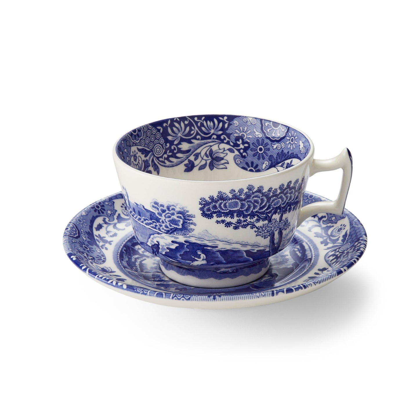 Blue Italian Set of 4 Teacups & Saucers – Spode Fine China dinnerware CasaFenix