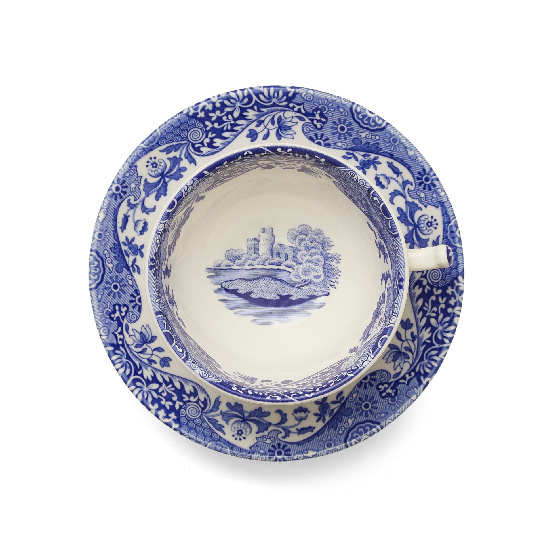 Blue Italian Set of 4 Teacups & Saucers – Spode Fine China dinnerware CasaFenix