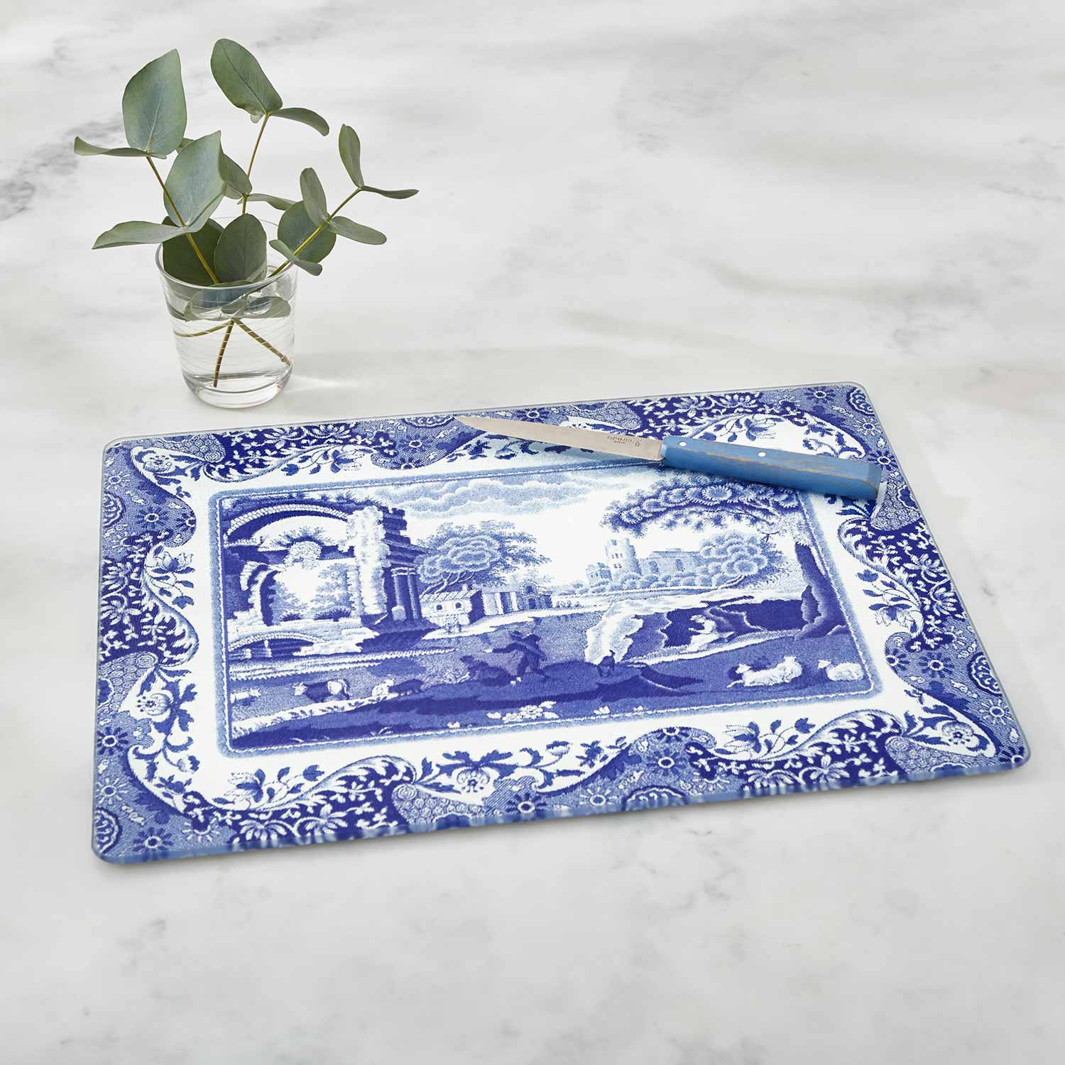 Blue Italian Glass Worktop Saver – Toughened Glass Kitchen Protector dinnerware CasaFenix