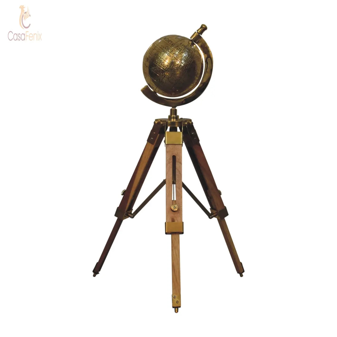Brass Antique Tripod Globe - CasaFenix