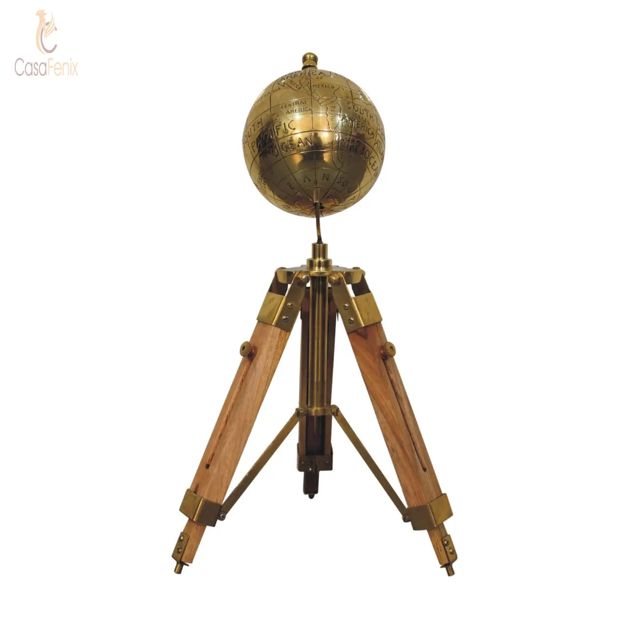 Brass Antique Tripod Globe - CasaFenix