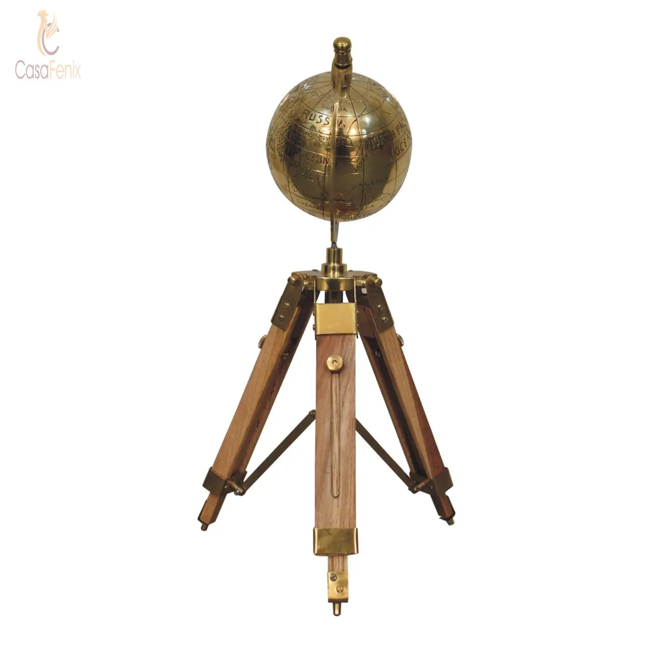 Brass Antique Tripod Globe - CasaFenix