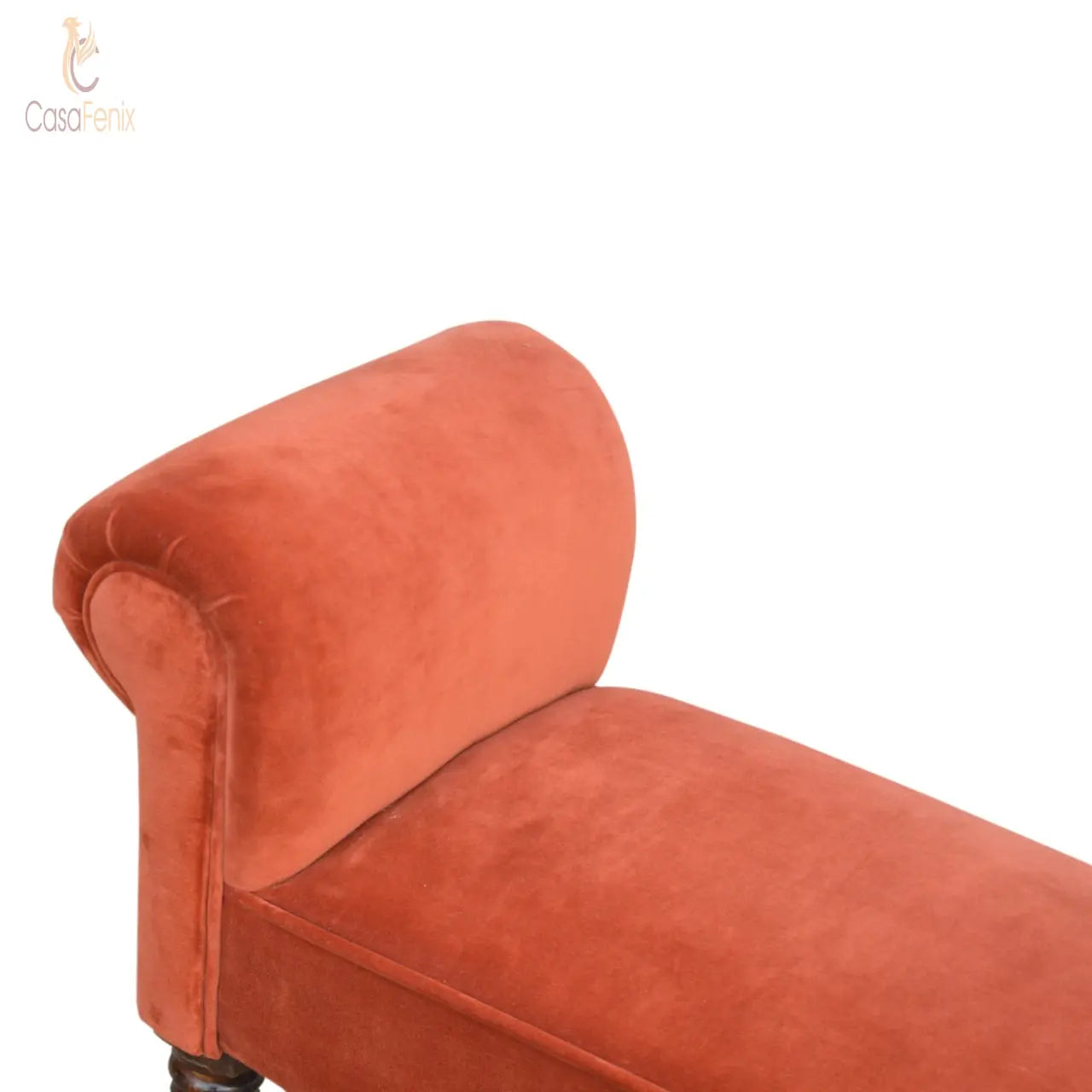 Brick Red Velvet Bench Bedroom Upholstered Seat Benches CasaFenix
