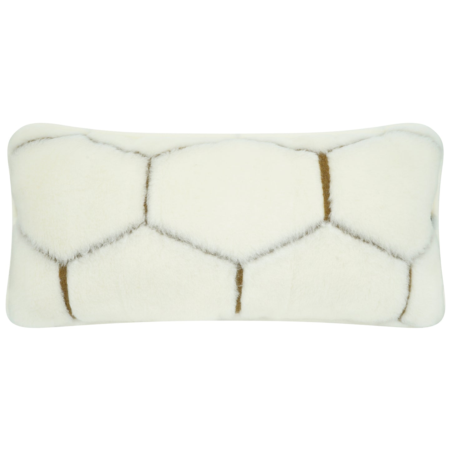 100% Cashmere Wool Pillow - Natural Hex Pattern Cream / White Colour - CasaFenix