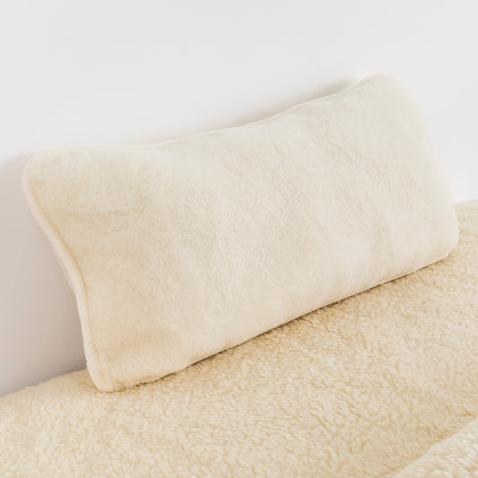 100% Cashmere Wool Pillow - Natural Cream / White - CasaFenix