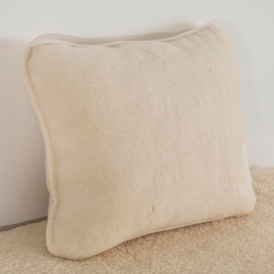 100% Cashmere Wool Pillow - Natural Cream / White - CasaFenix