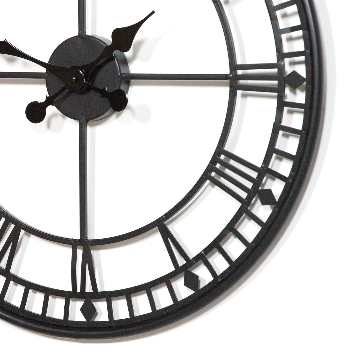 Black Metal Wall Clock with Roman Numerals — 55cm clock CasaFenix