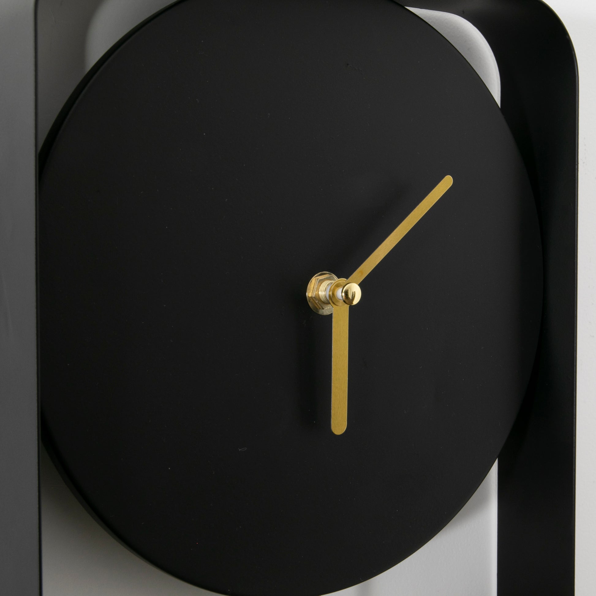 Matte Black Metal Pendulum Wall Clock with Gold Details  CasaFenix