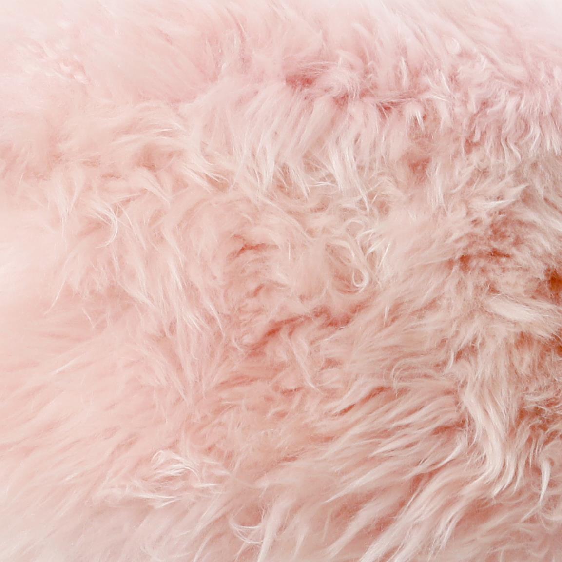 Blush Pink Round Sheepskin Chair Pad - CasaFenix