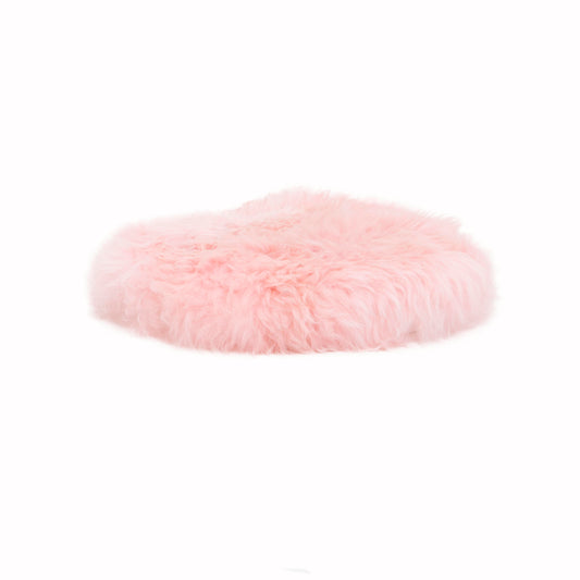 Blush Pink Round Sheepskin Chair Pad - CasaFenix