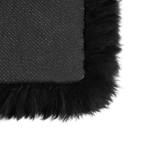 Black Square Sheepskin Chair Pad - CasaFenix