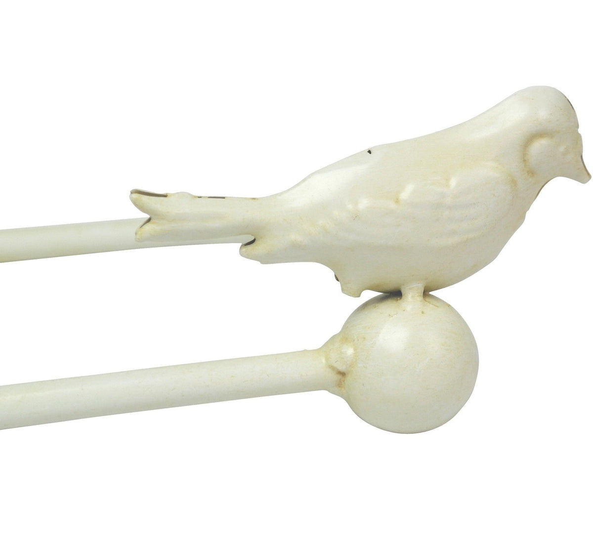 Cream Vintage Bird Curtain Tie-Back Holders — Handcrafted Metal, Pair Curtain Holder CasaFenix