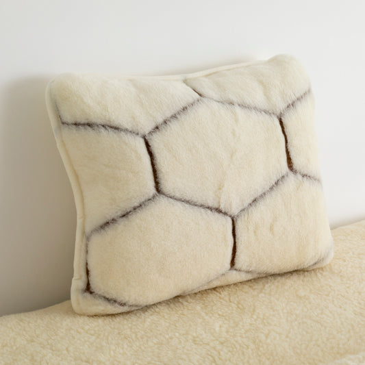 100% Cashmere Wool Cushion - Natural Cream Colour  Hex 60x50cm - CasaFenix