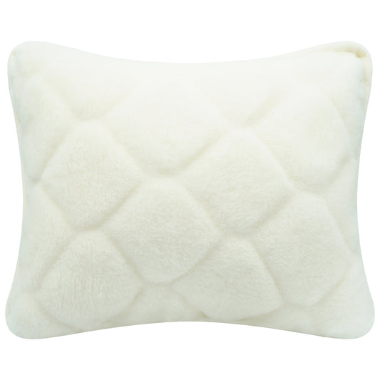 100% Cashmere Wool Cushion - Natural Cream Colour Shapes - CasaFenix
