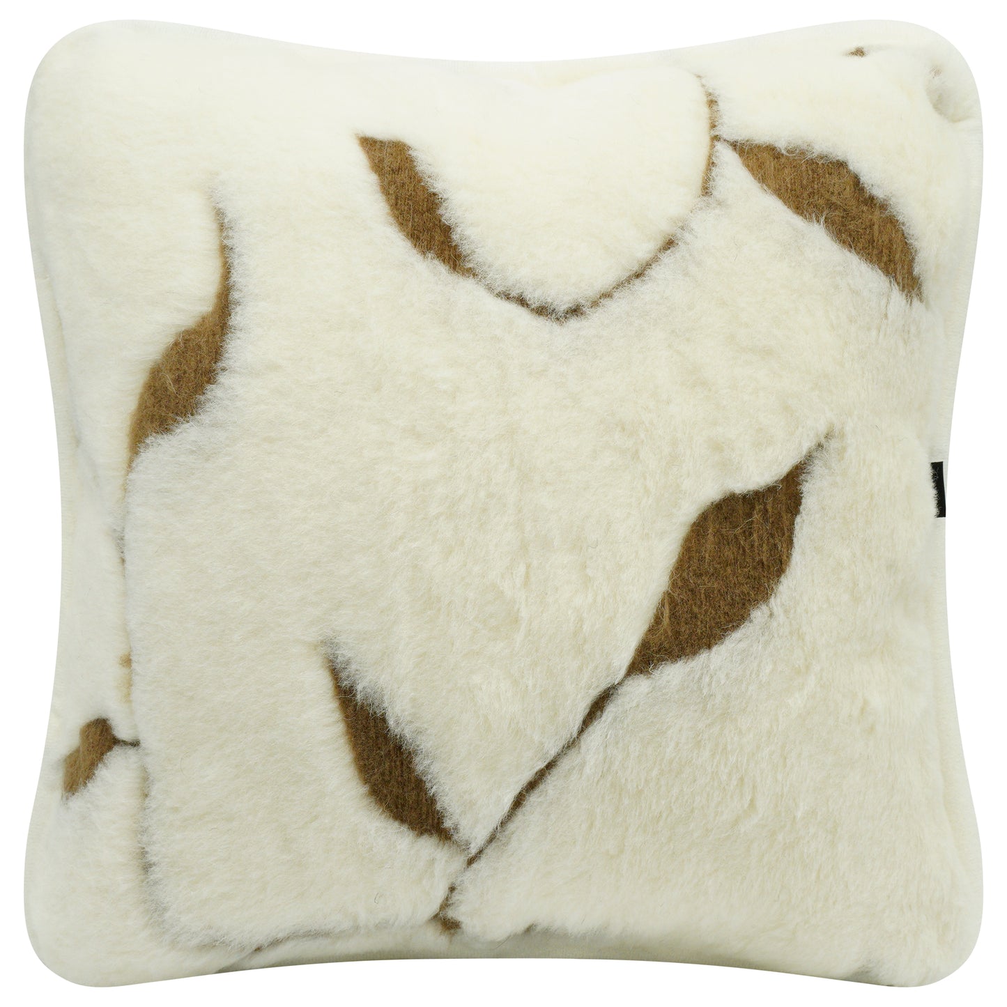 100% Merino Wool Pillow - Leaf Design Naturalk Cream Colour 45x45cm - CasaFenix