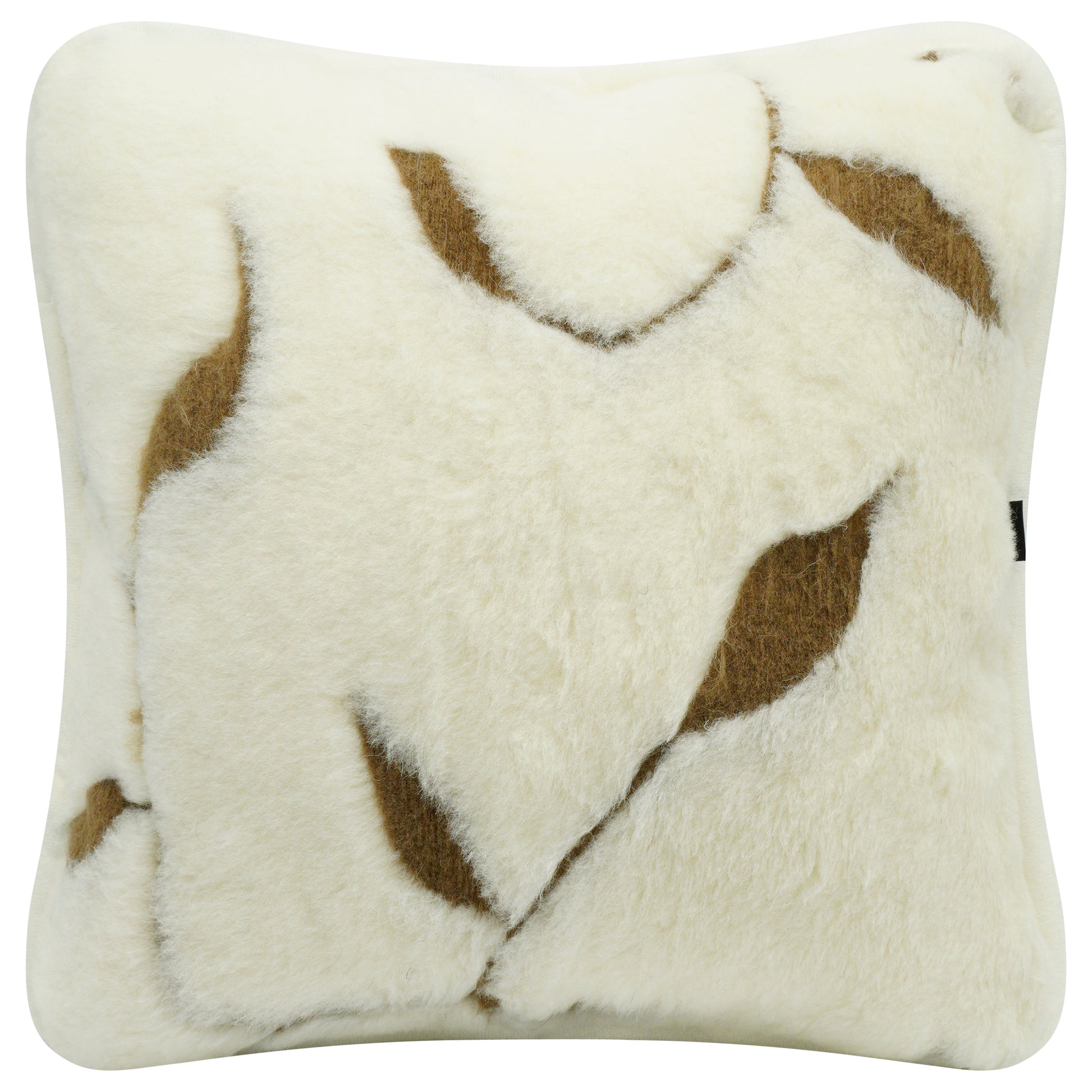 100% Merino Wool Pillow - Leaf Design Naturalk Cream Colour 45x45cm - CasaFenix