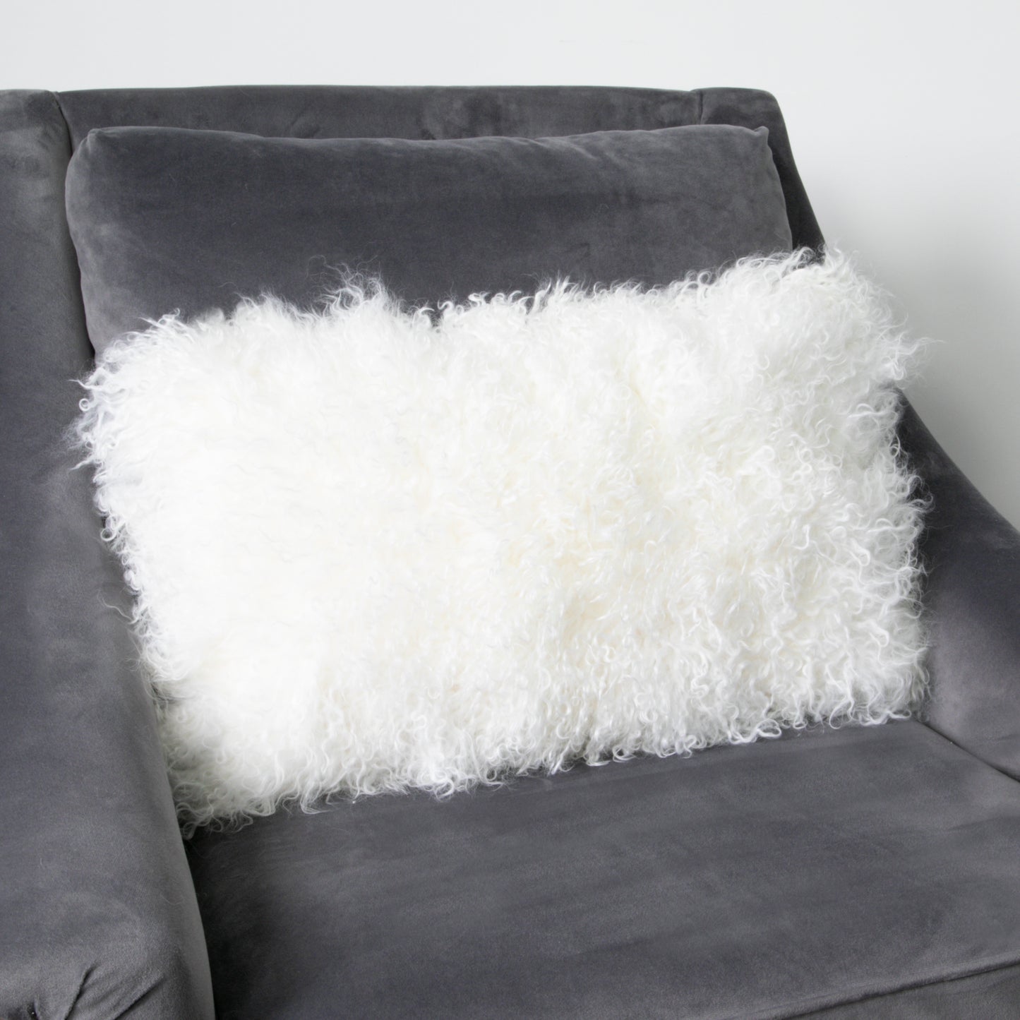 Natural Curly Sheepskin Cushion 30x50cm - CasaFenix