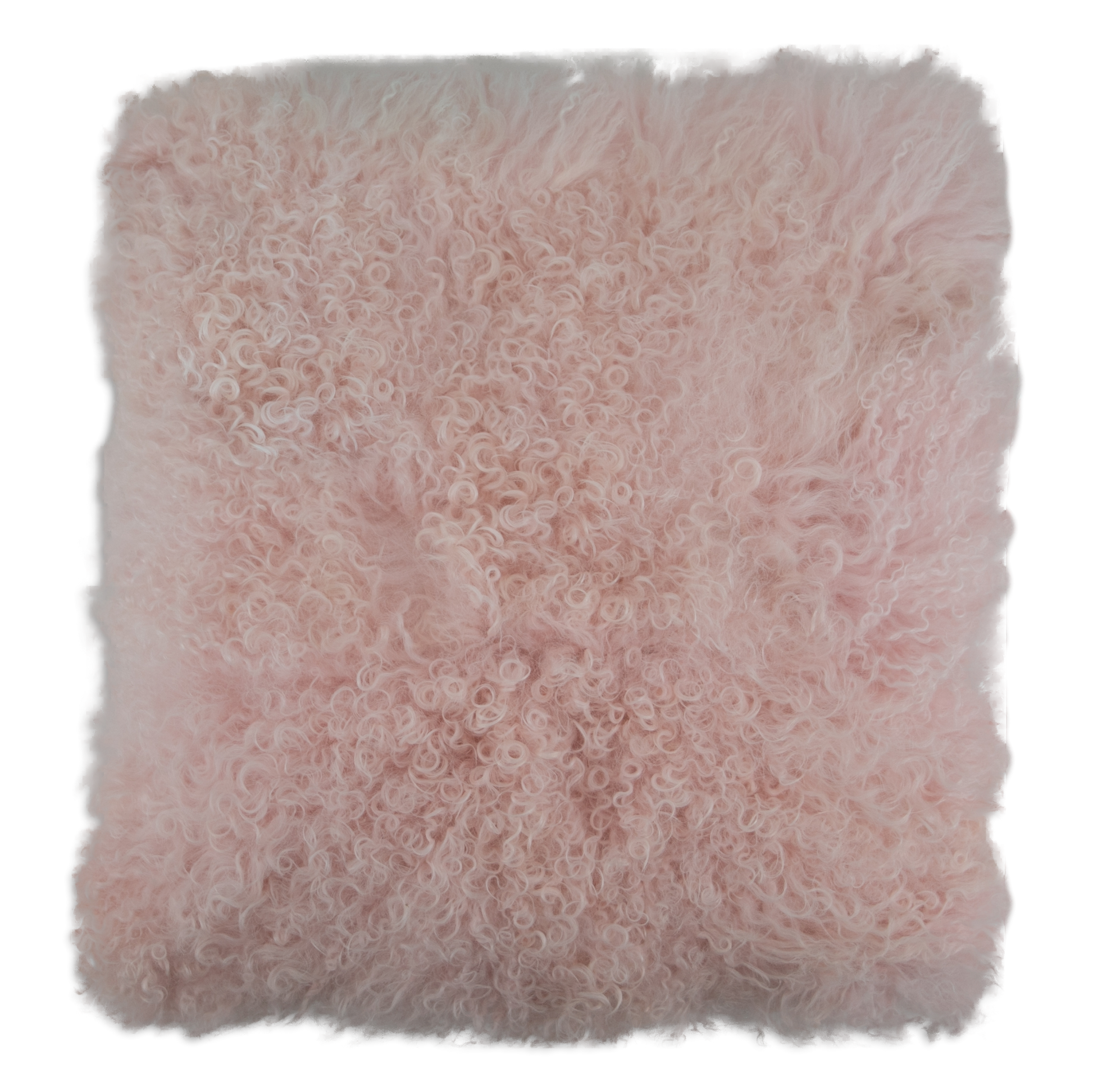 Pink Curly Sheepskin Cushion 45x45cm - CasaFenix