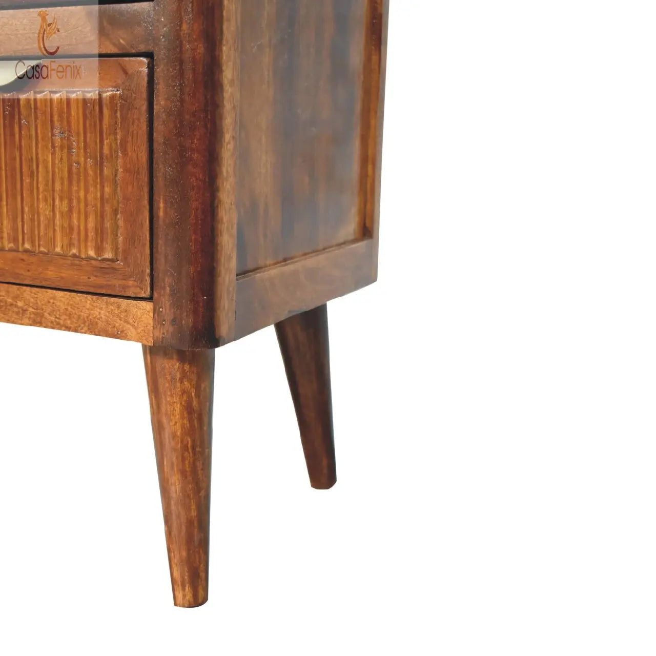 Capri Chest of 3 Drawers Nordic Design with a Chestnut Finish over Solid Mango Wood - CasaFenix