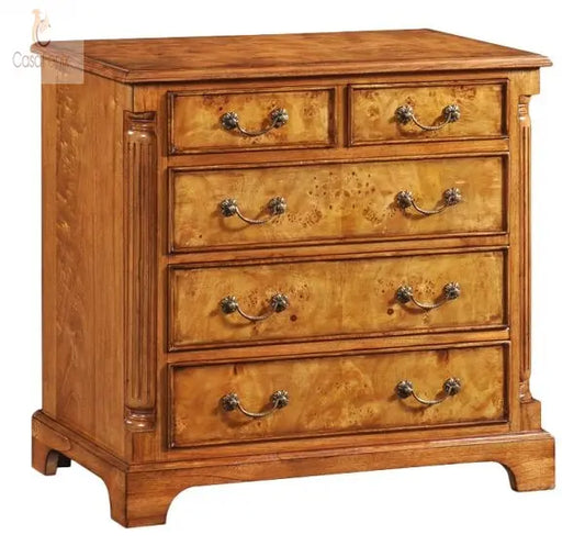 Cheshire Walnut Collection Bedroom Chest of 5 Drawers - CasaFenix