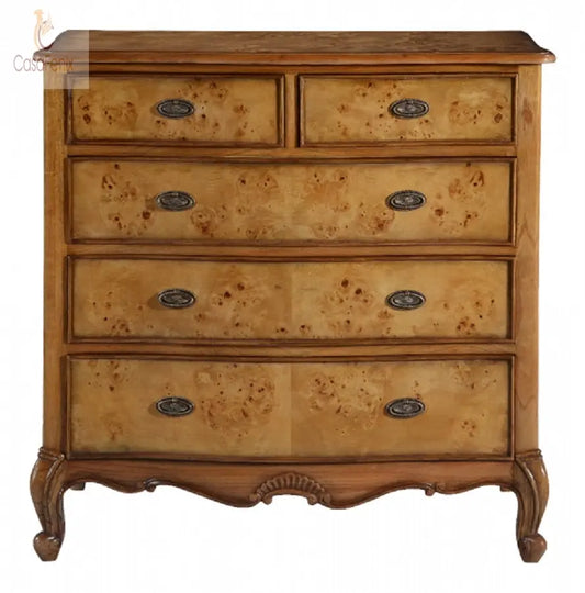 Cheshire Walnut Collection Bedroom Chest of 5 Drawers - CasaFenix