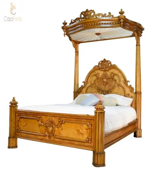 Cheshire Walnut Collection Half Tester Antique Reproduction Bed CasaFenix